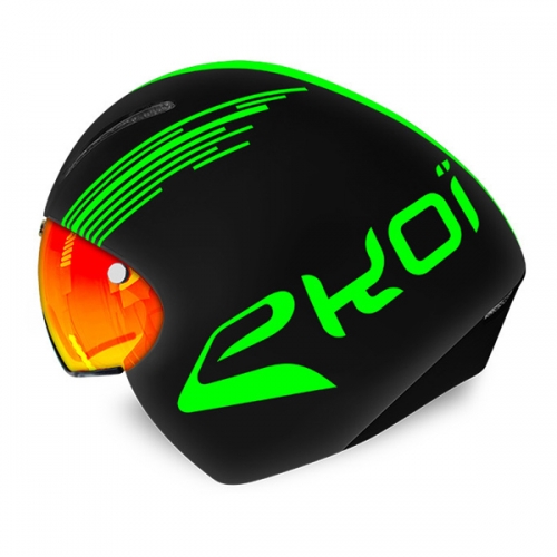 에코이 에어로 헬멧 CXR14 - 블랙/그린 플루오 (EKOI AERO CXR14 BLACK/GREEN FLUO)